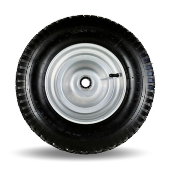 FROSAL Schubkarrenrad 400 (380) mm | Luftrad Schubkarre | Ersatzrad 4.80 / 4.00-8 Stahlfelge silber ohne Achse
